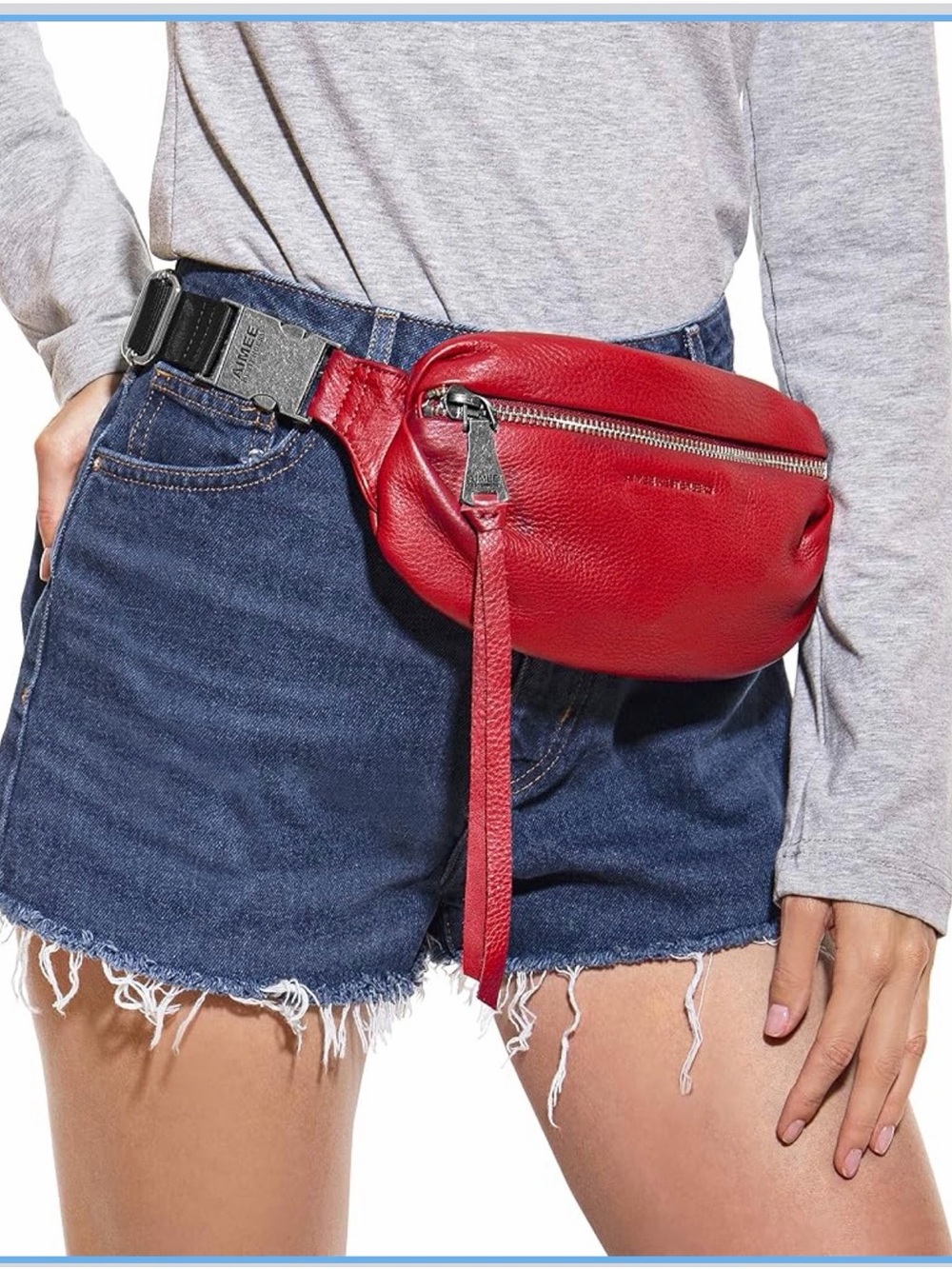 Aimee Kestenberg Red Leather Milan Belt Fanny Bum Bag